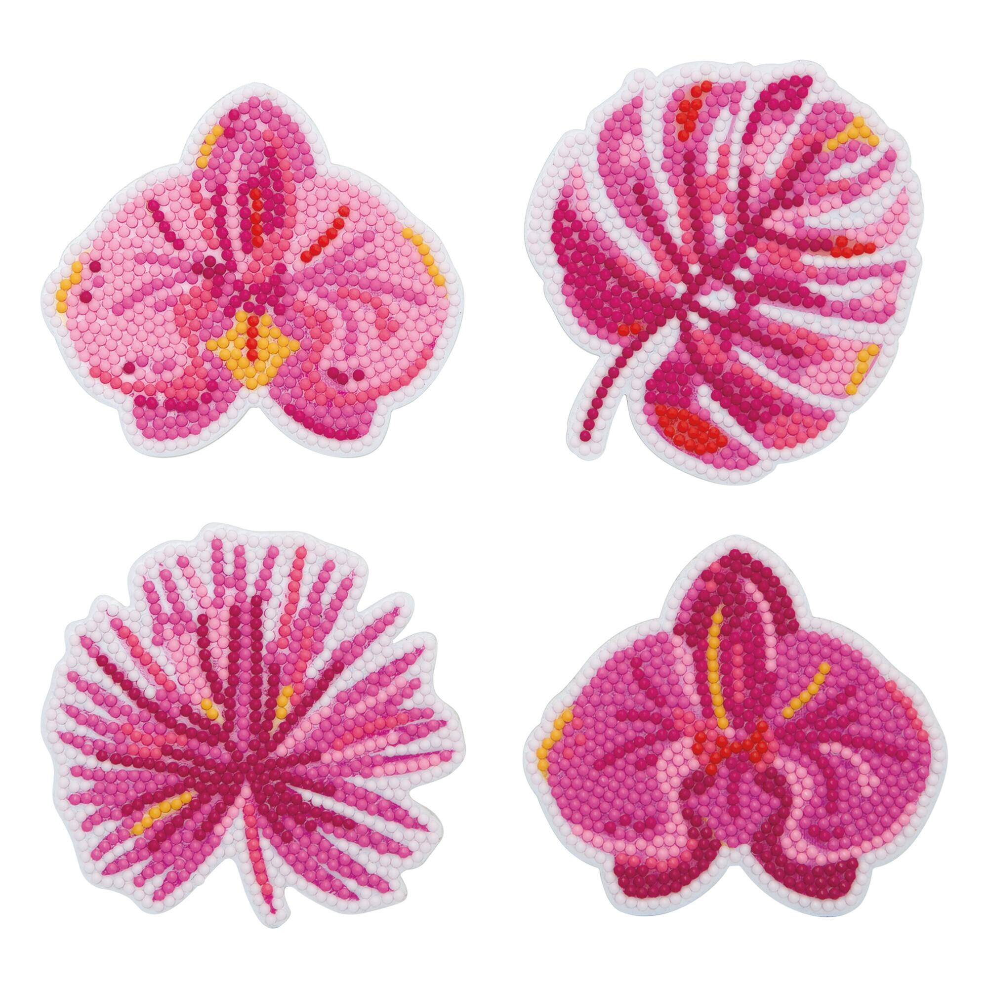 Pink Jungle Diamond Art Coaster Kit by Make Market®